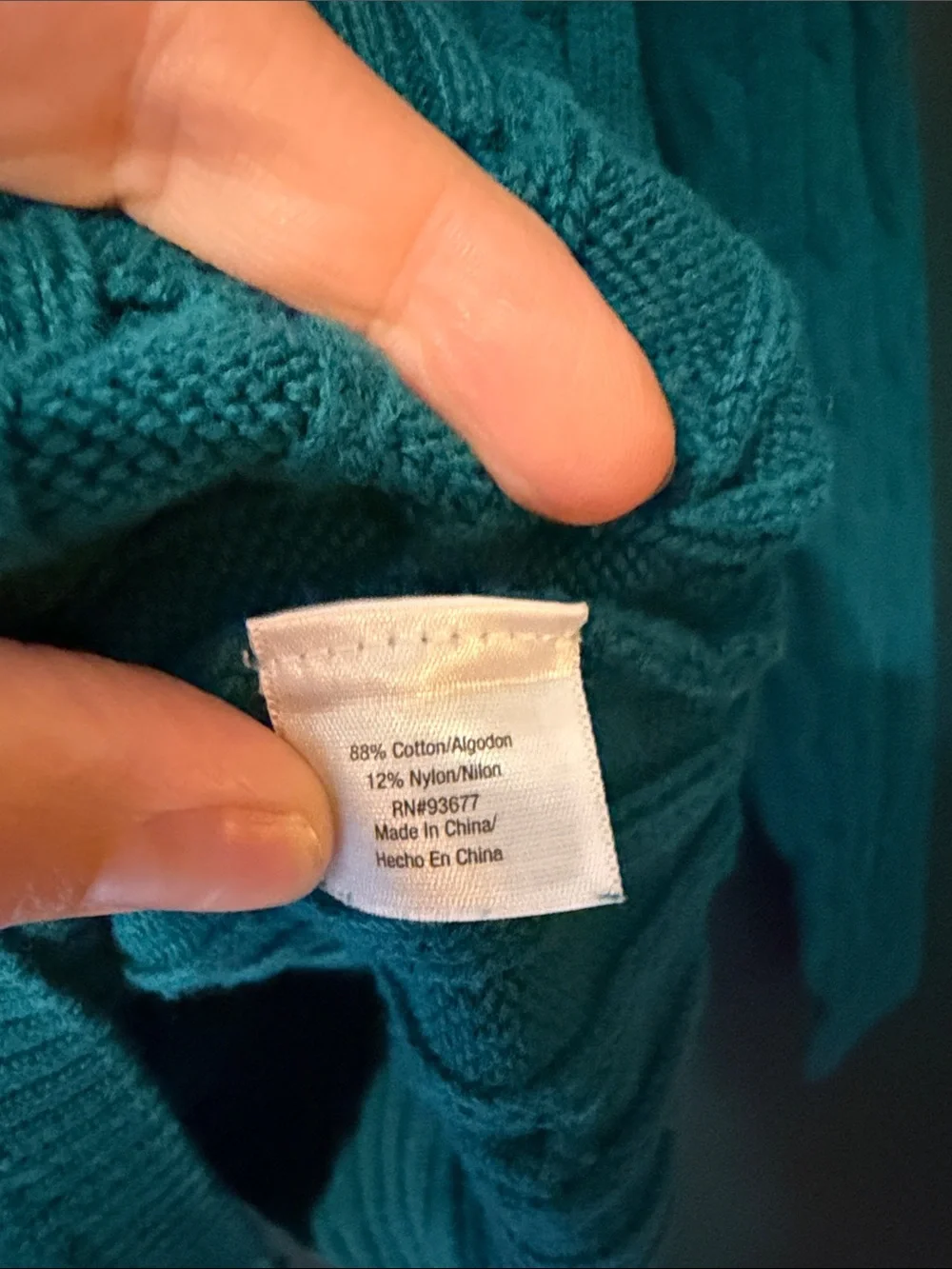 St. John's Bay Teal Cable Knit V-Neck Sweater - Women's